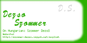 dezso szommer business card